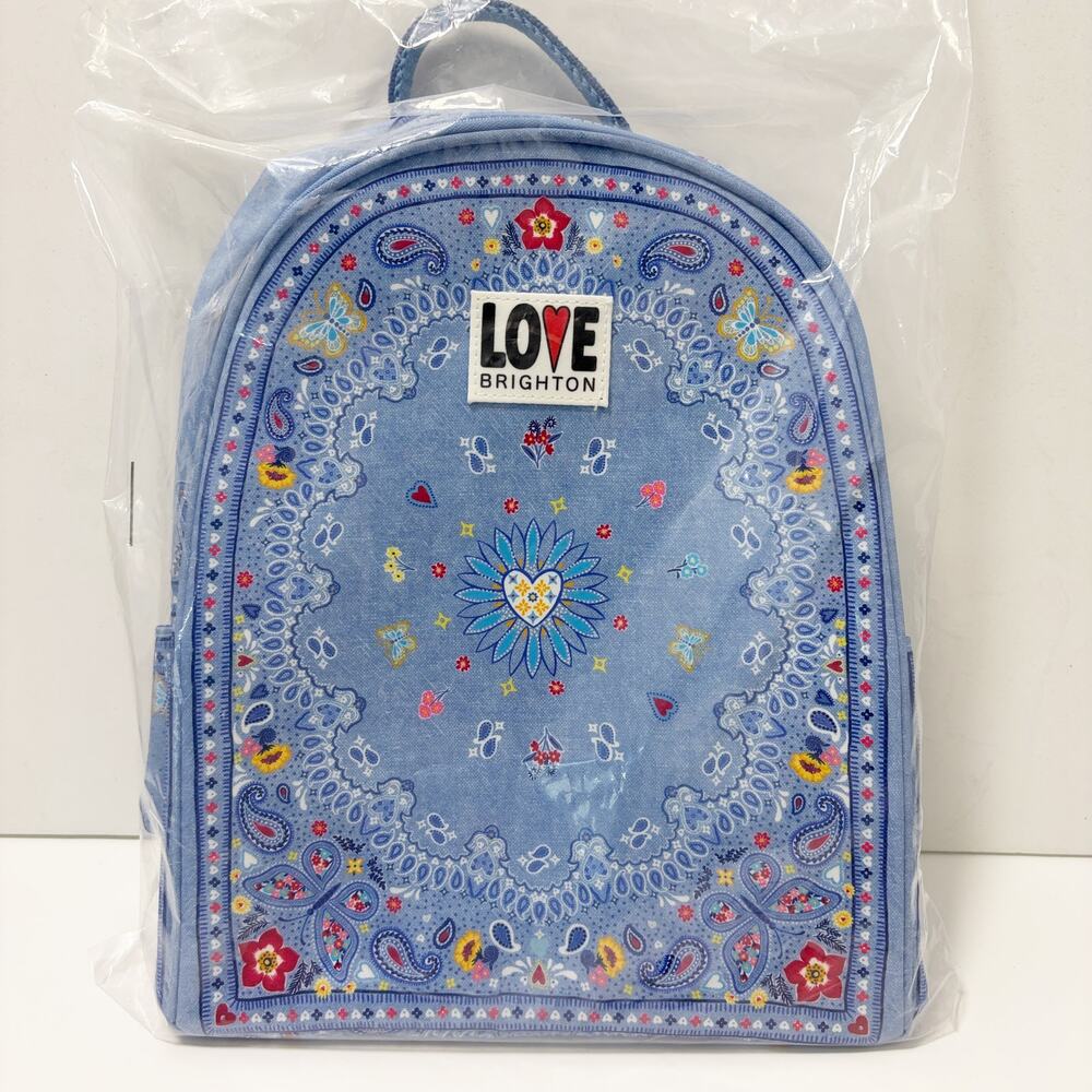 BRAND NEW Brighton Love Mini Backpack Blue Paisley Hearts Butterfly Travel Kid